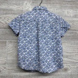 Linen Button Up SS Shirt Flowers 4t