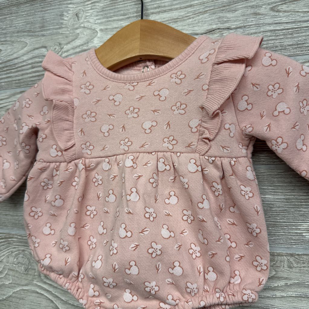 Romper Ruffles Mickey Mouse & Flowers NB