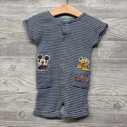 Button Up Shorty Romper Mickey Mouse & Pluto 12M