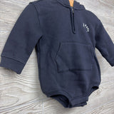 1/4 Zip Pullover Hoodie Bodysuit 6-12M