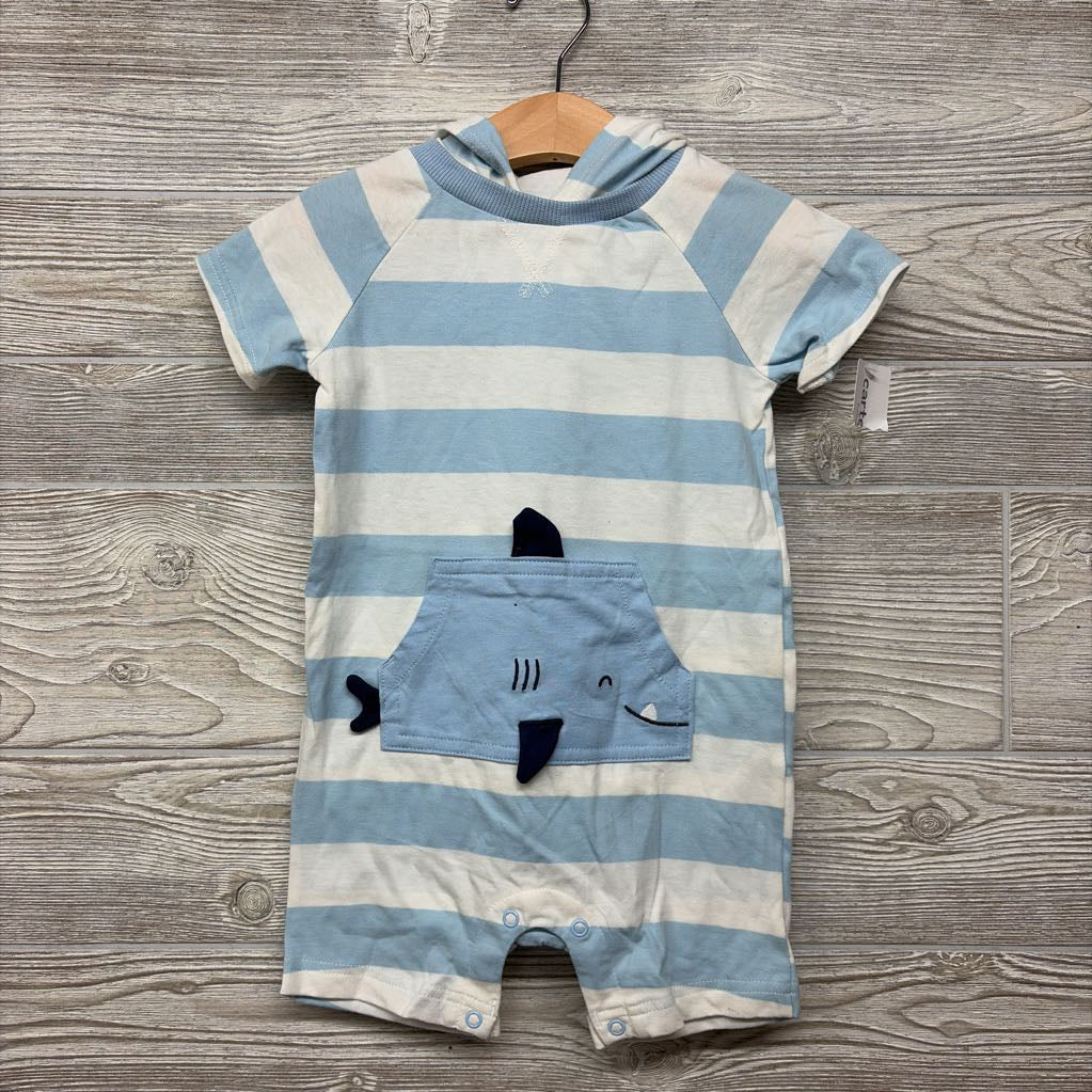 NEW Romper W/ Hood Shark 24M