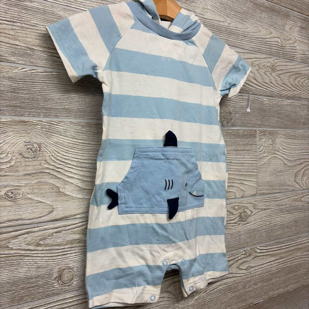 NEW Romper W/ Hood Shark 24M