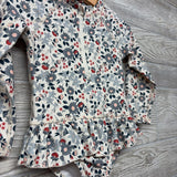 1/4 Zip LS Swimsuit Ruffle Flowers 2t