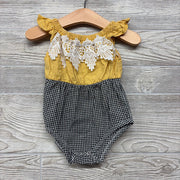 Bubble Romper Gingham Lace 9M