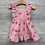 Tank Ruffle Dress Gingham Strawberries 6-9M