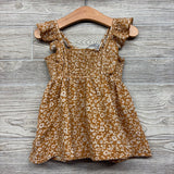 Muslin Smocked Flutter Sleeve Dress Flowers 12M