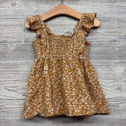 Muslin Smocked Flutter Sleeve Dress Flowers 12M