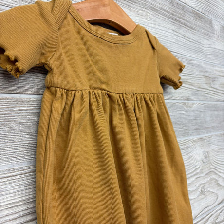 Ribbed Dress Lettuce Trim 12-18M