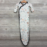 LS Side Snap PJ Gown Printed NB