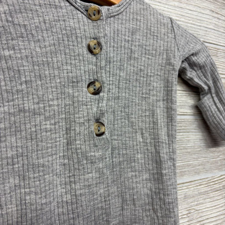 LS Ribbed Henley PJ Gown NB
