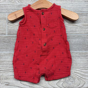 Tank Gauze Henley Shorty Romper Anchors NB