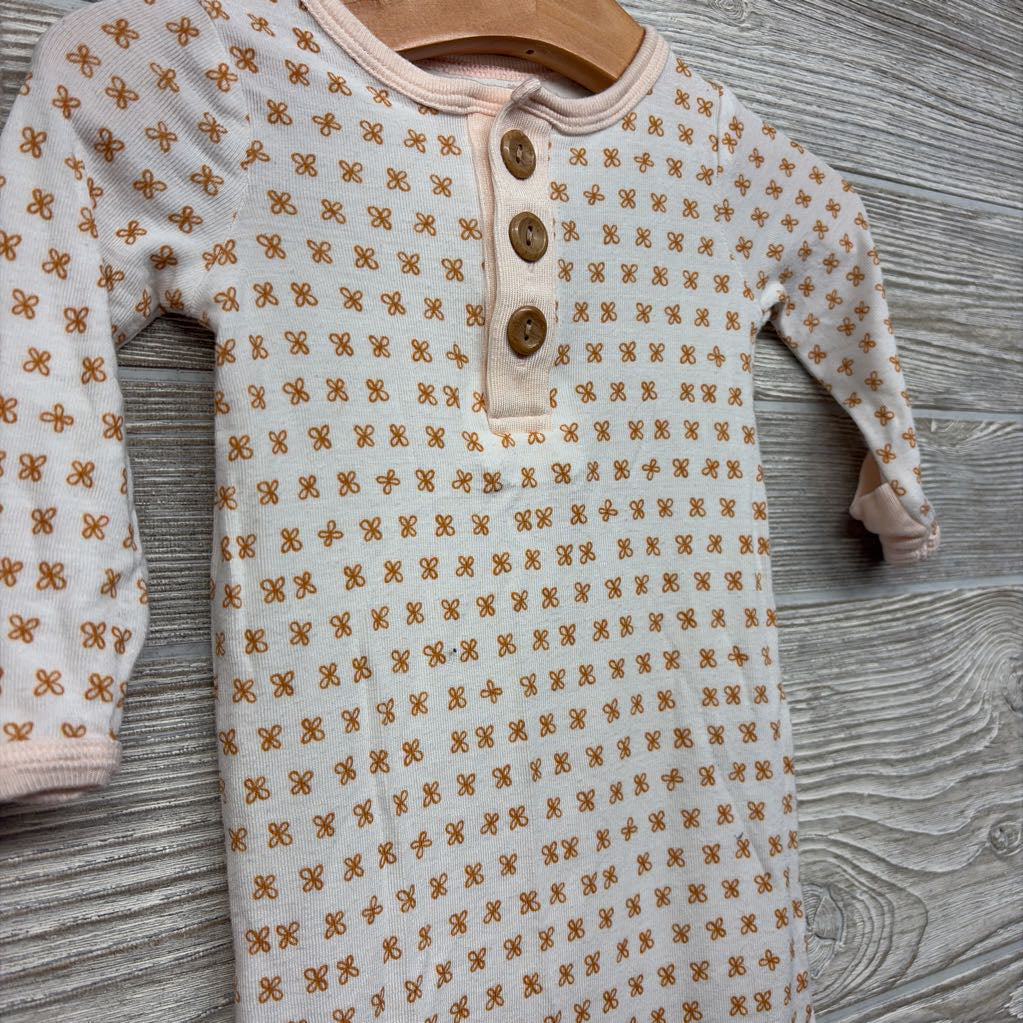 LS Modal PJ Gown Flowers NB