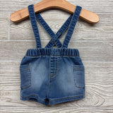 Knit Denim Suspender Shorts 0-3M