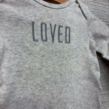 LS PJ Gown Loved 0-3M