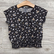 Shirt Flowers Smocked Hem 6-6X