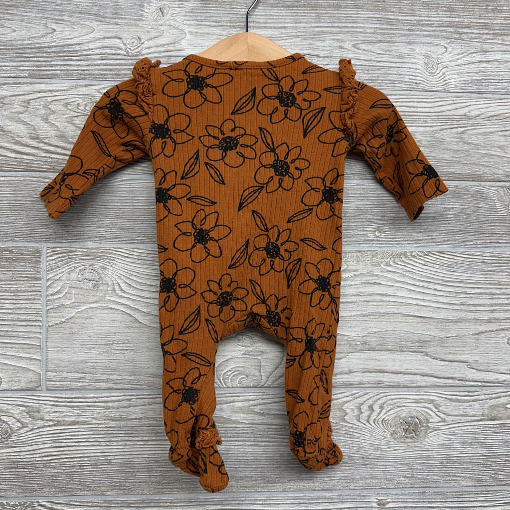 Ribbed Outfit Flowers W/ Ruffles 0-3M