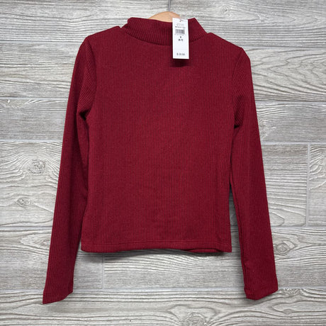 NEW Glitter Ribbed Mock Neck Shirt 6-7