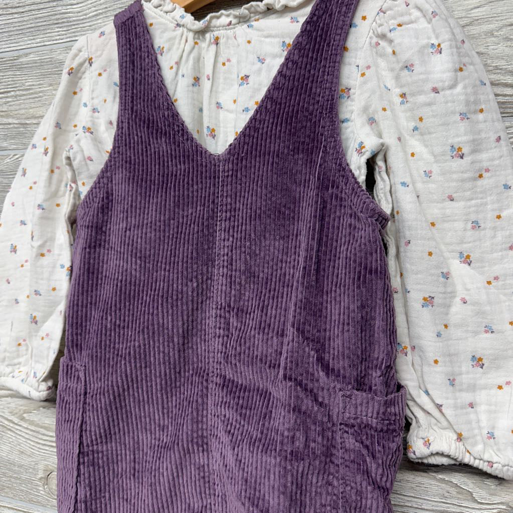Muslin Shirt Flowers & Corduroy Jumper 4t