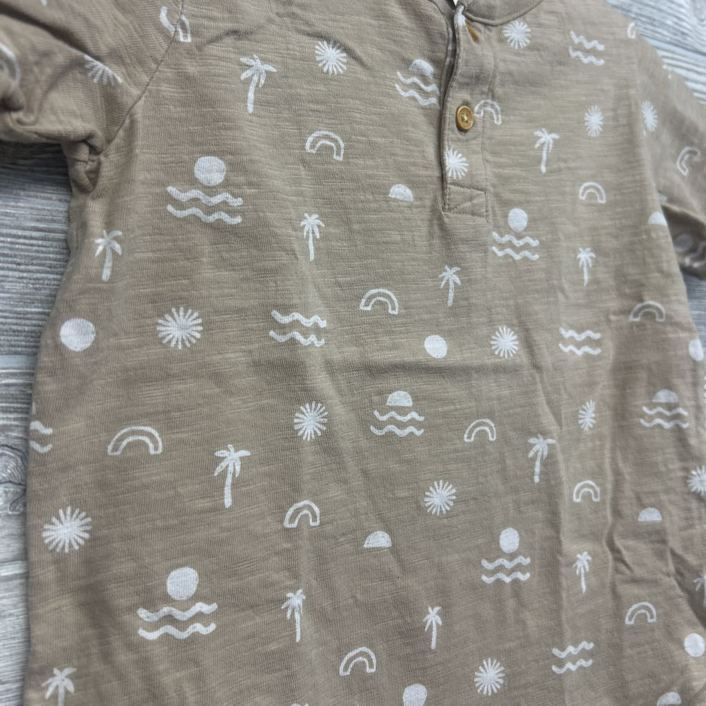 Henley Shirt Waves, Palm Trees 4t