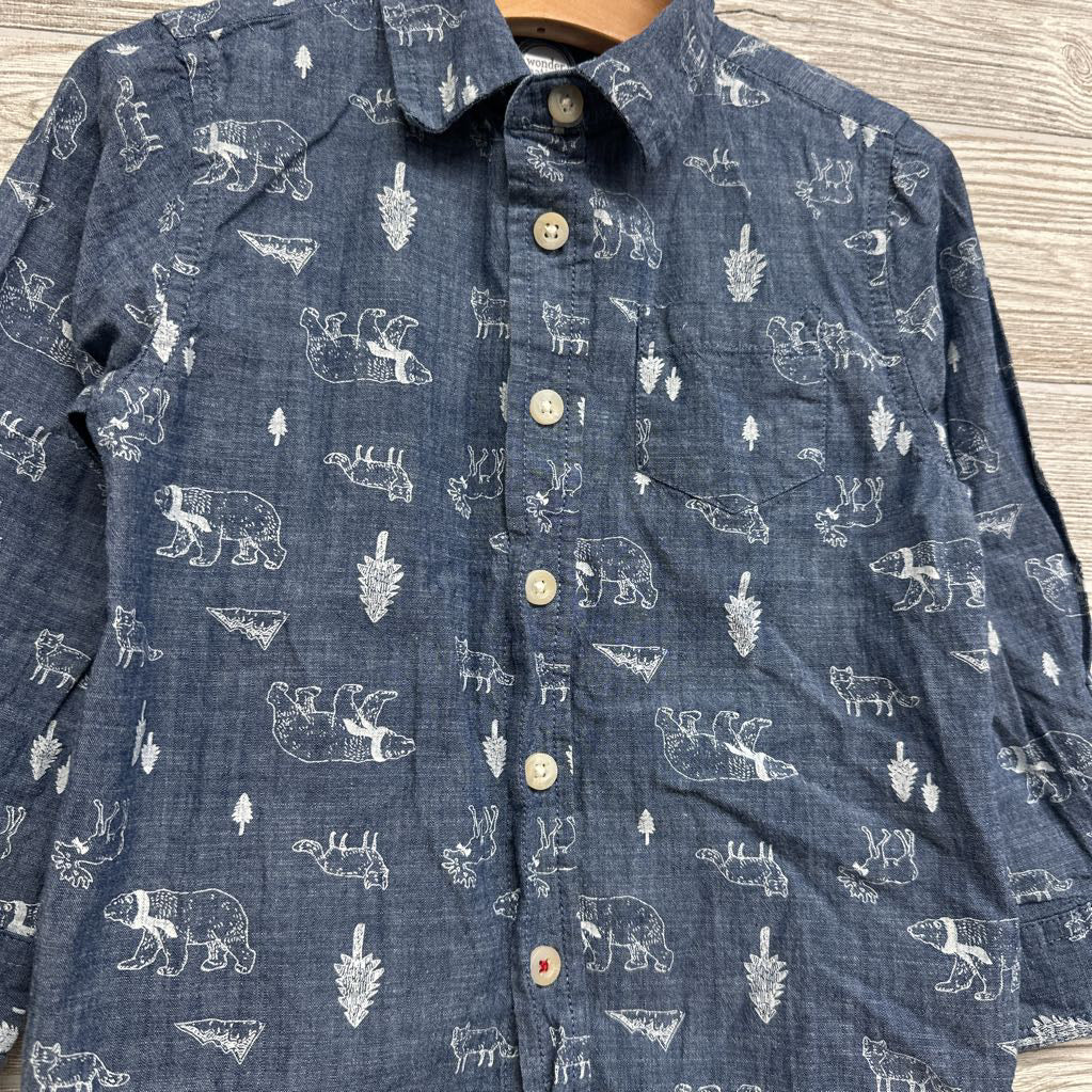 Chambray Button Up Shirt Bears 3t