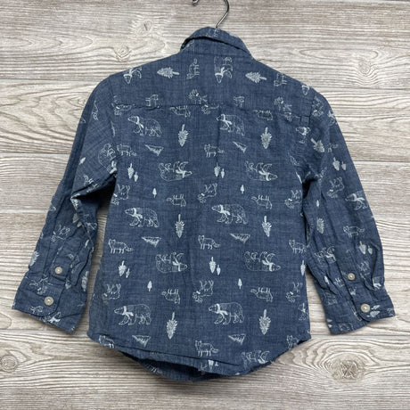 Chambray Button Up Shirt Bears 3t