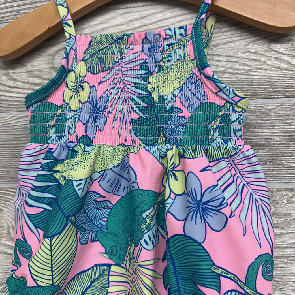 Smocked Romper Gecko Leaves 18M