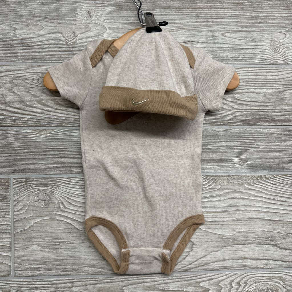 Bodysuit Swoosh & Hat 0-6M