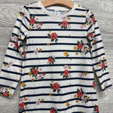 LS Pj Gown Stripes & Flowers 4t