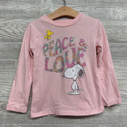 LS Shirt Peace & Love Snoopy 5t