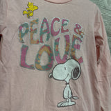 LS Shirt Peace & Love Snoopy 5t