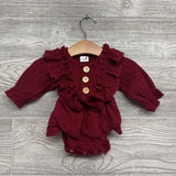 Textured LS Bodysuit Ruffles 0-3M
