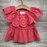 Pointelle Ruffle Ribbed Shirt 0-3M