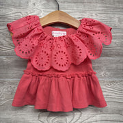 Pointelle Ruffle Ribbed Shirt 0-3M