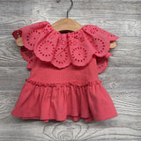 Pointelle Ruffle Ribbed Shirt 0-3M
