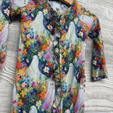 Bamboo Ruffle Sleeper Flowers, Ghost 12-18M