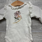 LS Bodysuit Ruffle Shoulder Mommy's Little Flower 3-6M