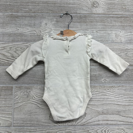 LS Bodysuit Ruffle Shoulder Mommy's Little Flower 3-6M
