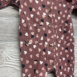 Ribbed Outfit Hearts 0-3M