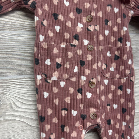 Ribbed Outfit Hearts 0-3M