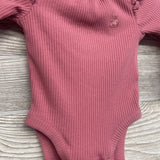 Ribbed LS Bodysuit Ruffles 0-3M