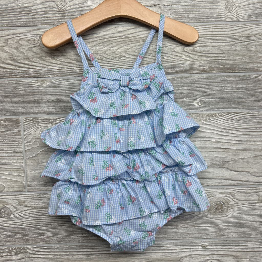 Tiered Ruffle Romper Flowers 24M