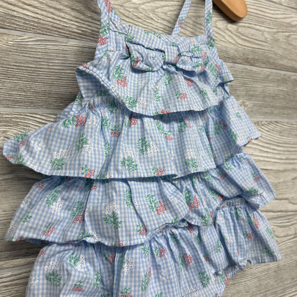 Tiered Ruffle Romper Flowers 24M