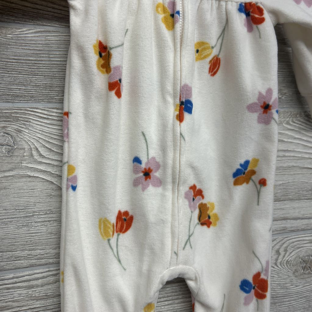 Fleece Outfit W/ Hood Flowers 6M