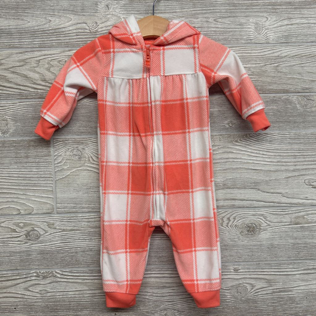 Fleece Outfit W/ Hood Plaid 6M