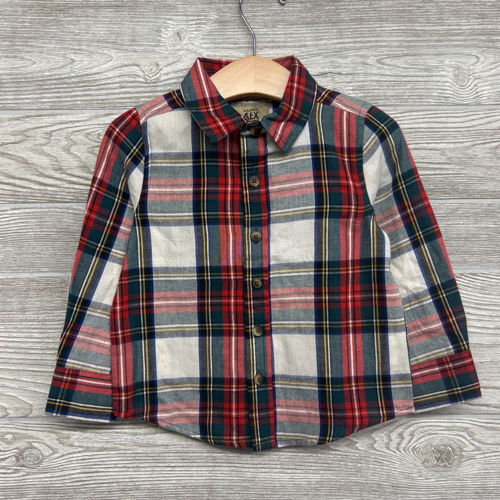 NEW Plaid Button Up Shirt 2t