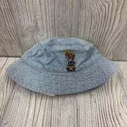 Reversible Chambray Sun Hat Embroidered Bear & Logo 3-9M