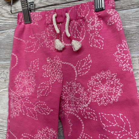 NEW Wide Leg French Terry Pants Flowers 3-6M