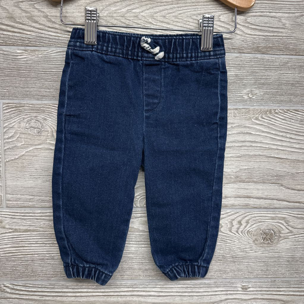 Pull On Drawstring Denim Joggers 6-9M