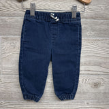 Pull On Drawstring Denim Joggers 6-9M