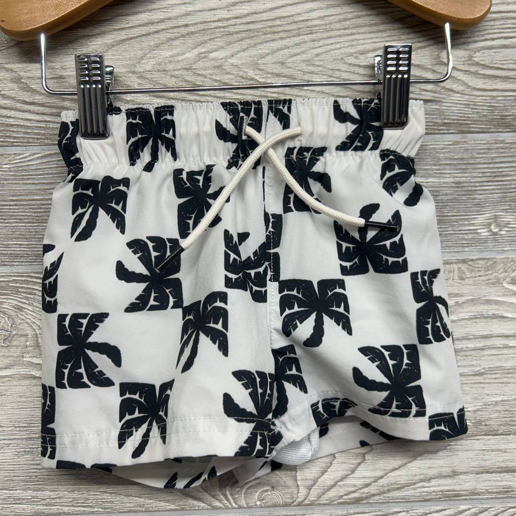 Drawstring Swim Trunks Palm Trees 12-18M
